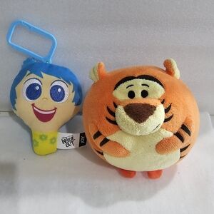 TY Beanie Ballz Balls Disney TIGGER Plush Toy Doll 8" Ball & JOY Inside Out